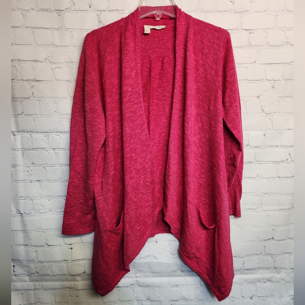 Eileen Fisher/ Linen Blend Pink Open Front Cardigan